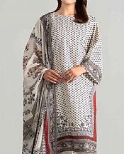 Nishat Off White/Black Lawn Suit- Pakistani Lawn Dress