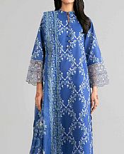Nishat Blue/Off White Lawn Suit- Pakistani Lawn Dress