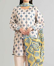Nishat Off White Lawn Suit- Pakistani Lawn Dress