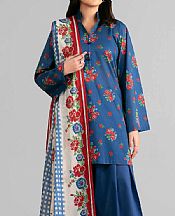 Nishat Blue Lawn Suit- Pakistani Designer Lawn Suits