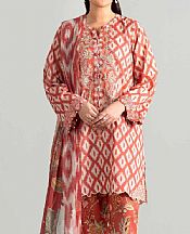 Nishat Coral/Off White Lawn Suit- Pakistani Lawn Dress
