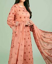 Nishat Peachy Pink Lawn Suit- Pakistani Designer Lawn Suits