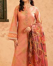 Nishat Dark Peach Lawn Suit- Pakistani Lawn Dress