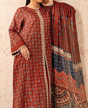 Nishat Burnt Red Lawn Suit- Pakistani Lawn Dress