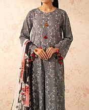 Nishat Grey/Black Lawn Suit- Pakistani Lawn Dress