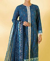 Nishat Blue Lawn Suit- Pakistani Designer Lawn Suits
