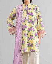 Nishat Pastel Yellow Lawn Suit- Pakistani Lawn Dress
