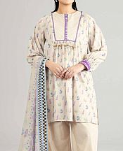 Nishat Ivory Lawn Suit (2 pcs)- Pakistani Lawn Dress