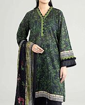 Nishat Black/Green Lawn Suit (2 pcs)- Pakistani Designer Lawn Suits