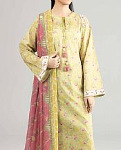 Nishat Light Olive Lawn Suit (2 pcs)- Pakistani Lawn Dress