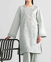 Nishat Light Grey Lawn Suit (2 pcs)- Pakistani Designer Lawn Suits