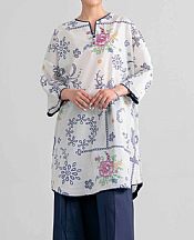 Nishat Off White/Navy Lawn Suit (2 pcs)- Pakistani Designer Lawn Suits