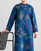 Nishat Teal Blue Lawn Suit (2 pcs)- Pakistani Lawn Dress