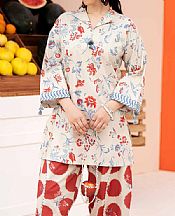 Nishat Off White Lawn Suit (2 pcs)- Pakistani Designer Lawn Suits