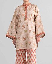 Nishat Beige Lawn Suit (2 pcs)- Pakistani Lawn Dress