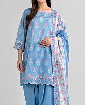 Nishat Baby Blue Lawn Suit- Pakistani Lawn Dress