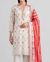 Nishat Off White Lawn Suit- Pakistani Lawn Dress