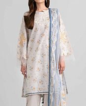 Nishat Light Grey Lawn Suit- Pakistani Designer Lawn Suits