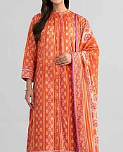 Nishat Shocking Orange Lawn Suit- Pakistani Lawn Dress