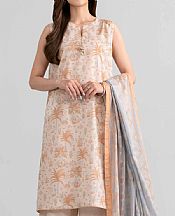 Nishat Beige Lawn Suit- Pakistani Lawn Dress