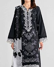 Nishat Black/Off White Lawn Suit- Pakistani Designer Lawn Suits