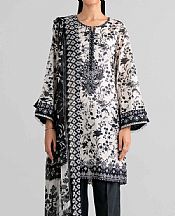 Nishat Off White/Black Lawn Suit- Pakistani Lawn Dress