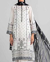 Nishat Off White/Black Lawn Suit- Pakistani Designer Lawn Suits