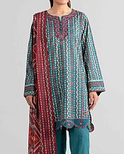 Nishat Teal Lawn Suit- Pakistani Lawn Dress