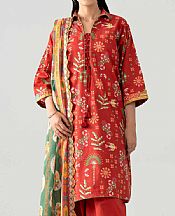 Nishat Persian Red Lawn Suit- Pakistani Lawn Dress