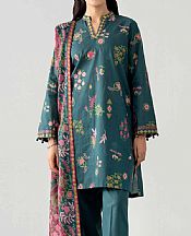 Nishat Beetle Green Lawn Suit- Pakistani Designer Lawn Suits