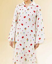 Nishat Off White Lawn Suit (2 pcs)- Pakistani Lawn Dress