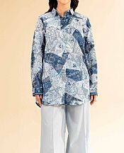 Nishat Blue/Grey Lawn Suit (2 pcs)- Pakistani Designer Lawn Suits