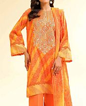 Nishat Orange Lawn Suit (2 pcs)- Pakistani Designer Lawn Suits