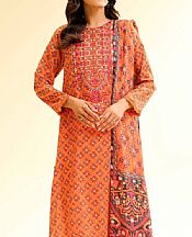 Nishat Burning Orange Lawn Suit (2 pcs)- Pakistani Designer Lawn Suits