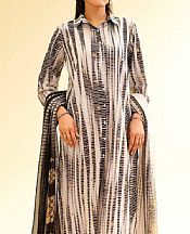 Nishat Grey/Black Lawn Suit- Pakistani Designer Lawn Suits