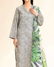 Nishat Black/Off White Lawn Suit- Pakistani Lawn Dress