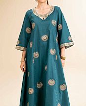 Nishat Teal Cambric Suit (2 pcs)- Pakistani Lawn Dress