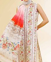 Nishat Off White Lawn Suit (2 pcs)- Pakistani Lawn Dress