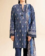 Nishat Navy Blue Lawn Suit (2 pcs)- Pakistani Lawn Dress