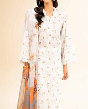 Nishat White Lawn Suit (2 pcs)- Pakistani Lawn Dress