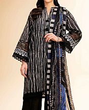 Nishat Black Lawn Suit (2 pcs)- Pakistani Designer Lawn Suits