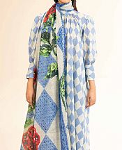 Nishat Blue/Off White Lawn Suit