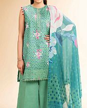 Nishat Pixie Green Lawn Suit- Pakistani Designer Lawn Suits
