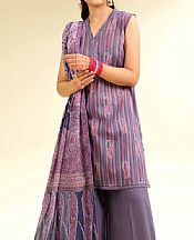 Nishat Dusty Lavender Lawn Suit- Pakistani Designer Lawn Suits