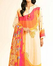 Nishat Off White Lawn Suit- Pakistani Designer Lawn Suits