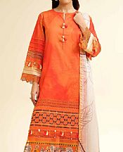 Nishat Orange Lawn Suit- Pakistani Lawn Dress