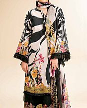 Nishat Black/Off White Lawn Suit- Pakistani Designer Lawn Suits