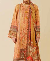 Nishat Faded Orange Lawn Suit- Pakistani Lawn Dress