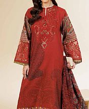 Nishat Pale Carmine Lawn Suit- Pakistani Designer Lawn Suits