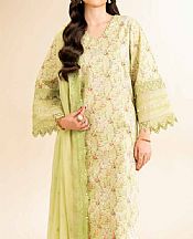 Nishat Light Olive Green Cambric Suit- Pakistani Designer Lawn Suits